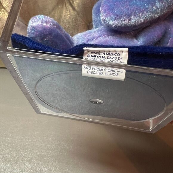 TY Beanie Baby "Clubby II" Retired 03/09/1999 & Display Case, Tag Cover, Errors - Picture 3 of 11